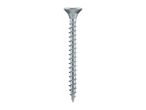 A single silver screw with a pointed tip and threaded shaft.