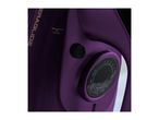 Close-up of a purple iron with a temperature dial and a 'SELF CLEAN' button.