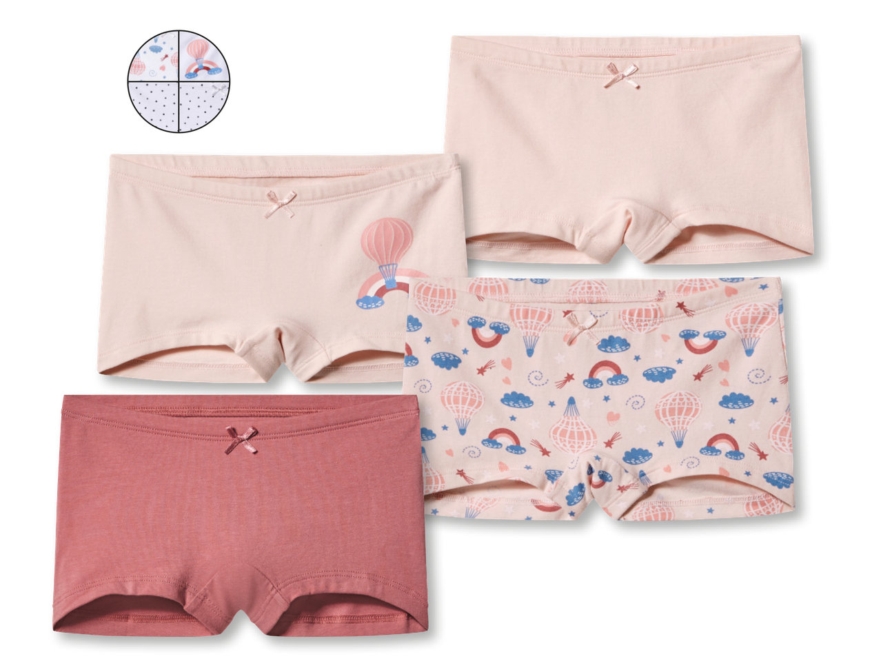 Culottes da bambina, 4 pezzi