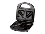 Open black sandwich maker with triangular cooking plates