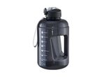 Dark gray water bottle with motivational time markers