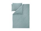 Light blue duvet cover set with a pillowcase, made of textured fabric.