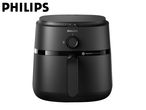 A black Philips air fryer.