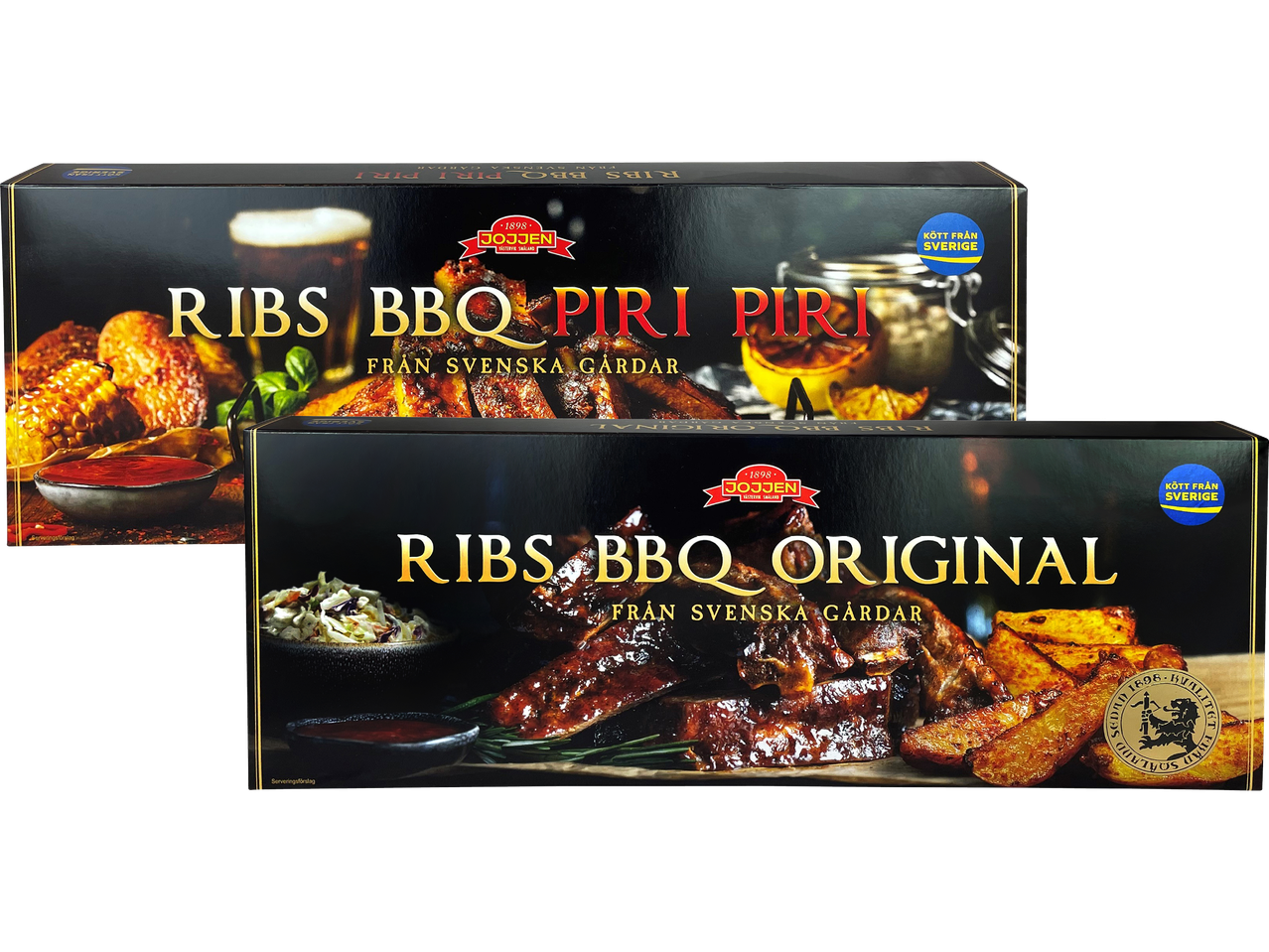 Jojjjen BBQ revben: original och Piri Piri.