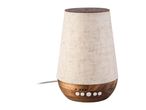 Aroma diffuser with a fabric cover and wooden base