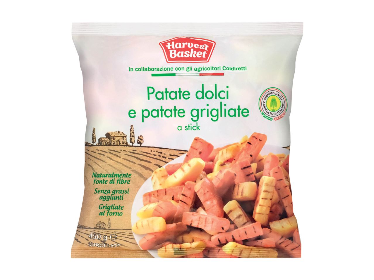 Sacchetto di patate dolci e patate grigliate Harvest Basket a stick.