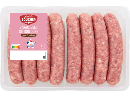 8 saucisses de Toulouse 3 poivres