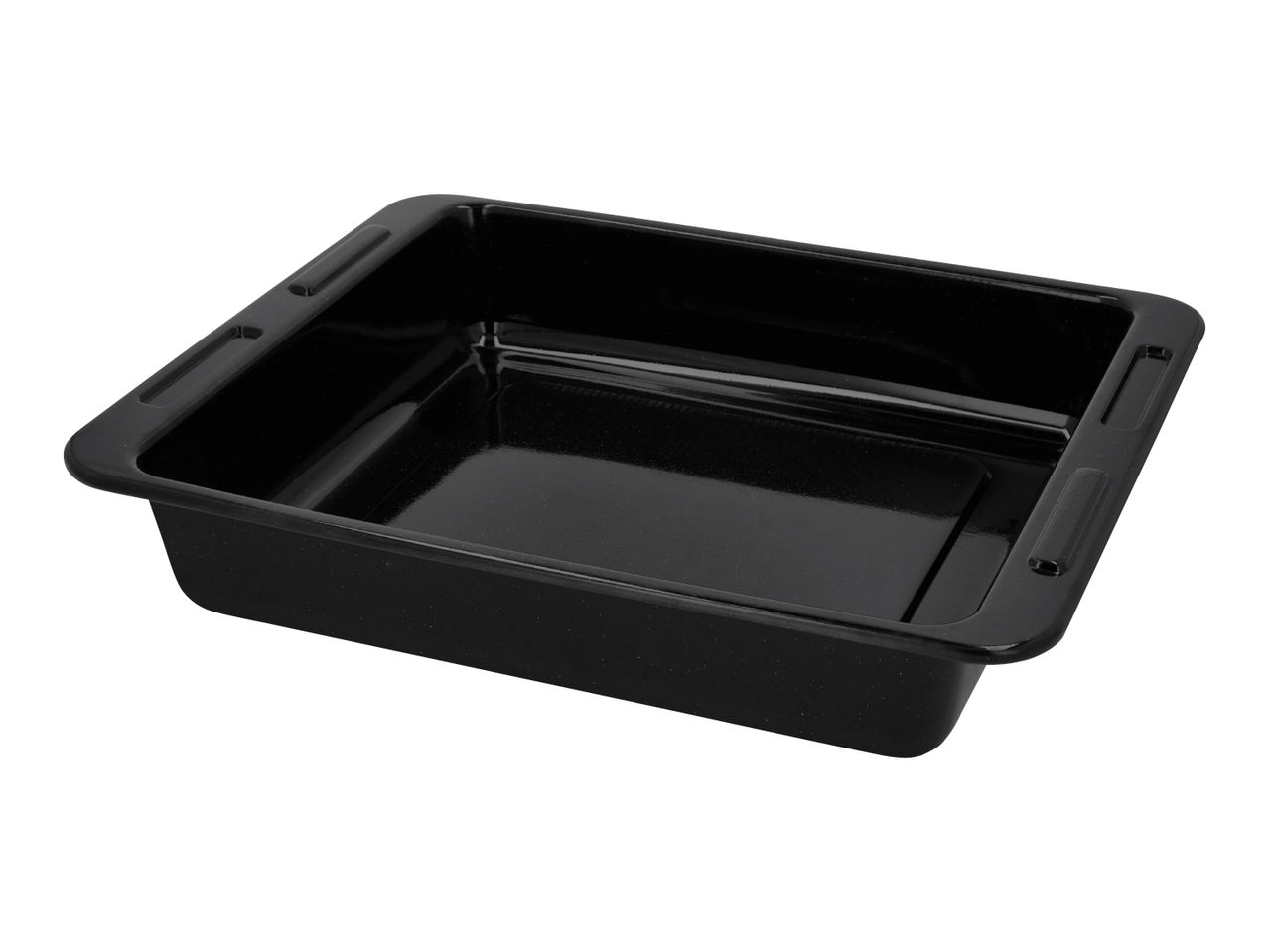 Black rectangular roasting pan with handles