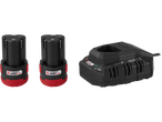 Két Parkside Performance X 12 V Team akkumulátor és egy töltő csavarhúzóhoz.