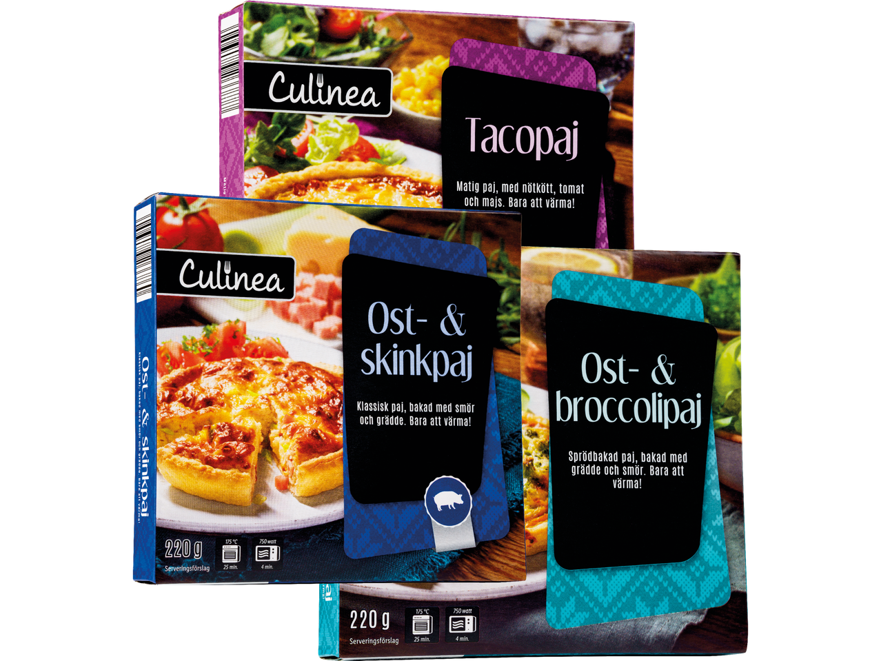 Culinea: Taco-, ost- & skink- och ost- & broccolipaj.