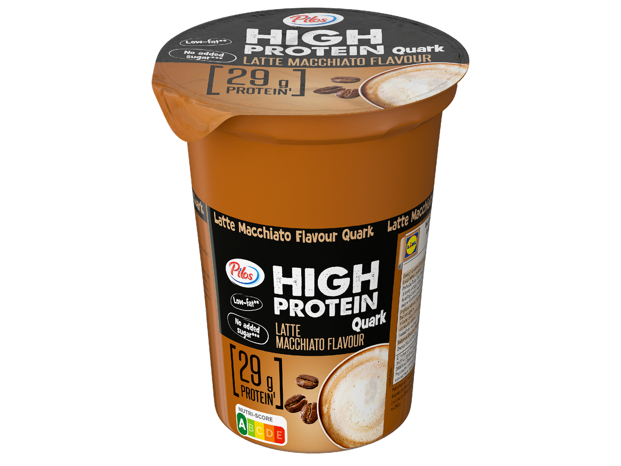 Високопротеинова извара с вкус на лате макиато, нискомаслена и без добавена захар.