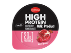 Produto lácteo Milbona rico em proteínas, framboesa-romã.