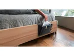 Organizer da letto in tessuto grigio scuro