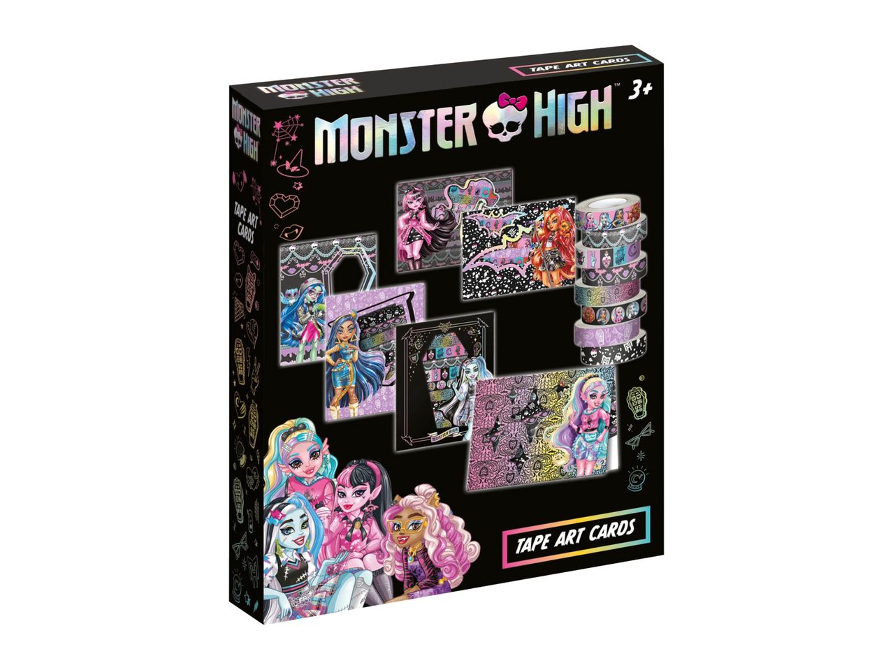 Monster High Tape Art Cards set featuring various character designs and decorative tapes.
