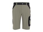 Men's two-tone work shorts in beige and black with cargo pockets