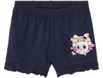 Girl's shorts featuring a cute cat design.