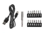 USB cable, magnetic bit holder, and screwdriver bit sets