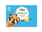 Gelatelli vanille ijshoorntjes met chocolade en noten.