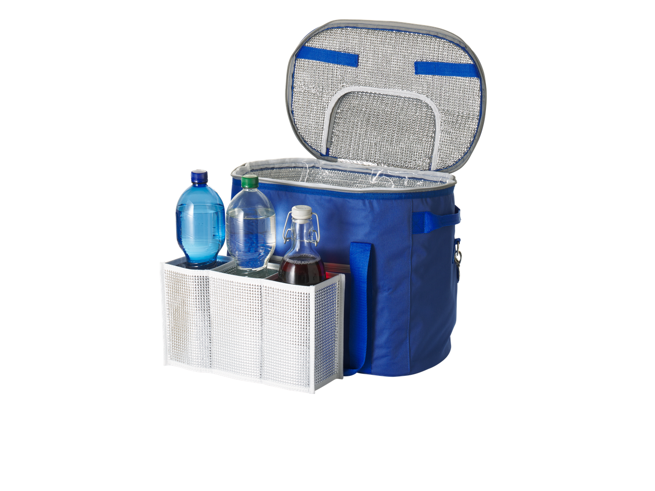 Geantă frigorifică LIVARNO HOME cu băuturi într-un organizator alb