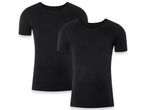 Two black men's Fine-Ribbed Undershirts.