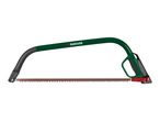 Green bow saw with a sharp blade and ergonomic handle