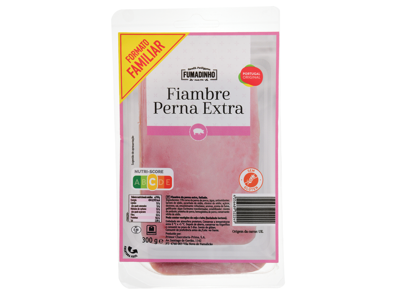 Fiambre Perna Extra Fumadinho, 300g.