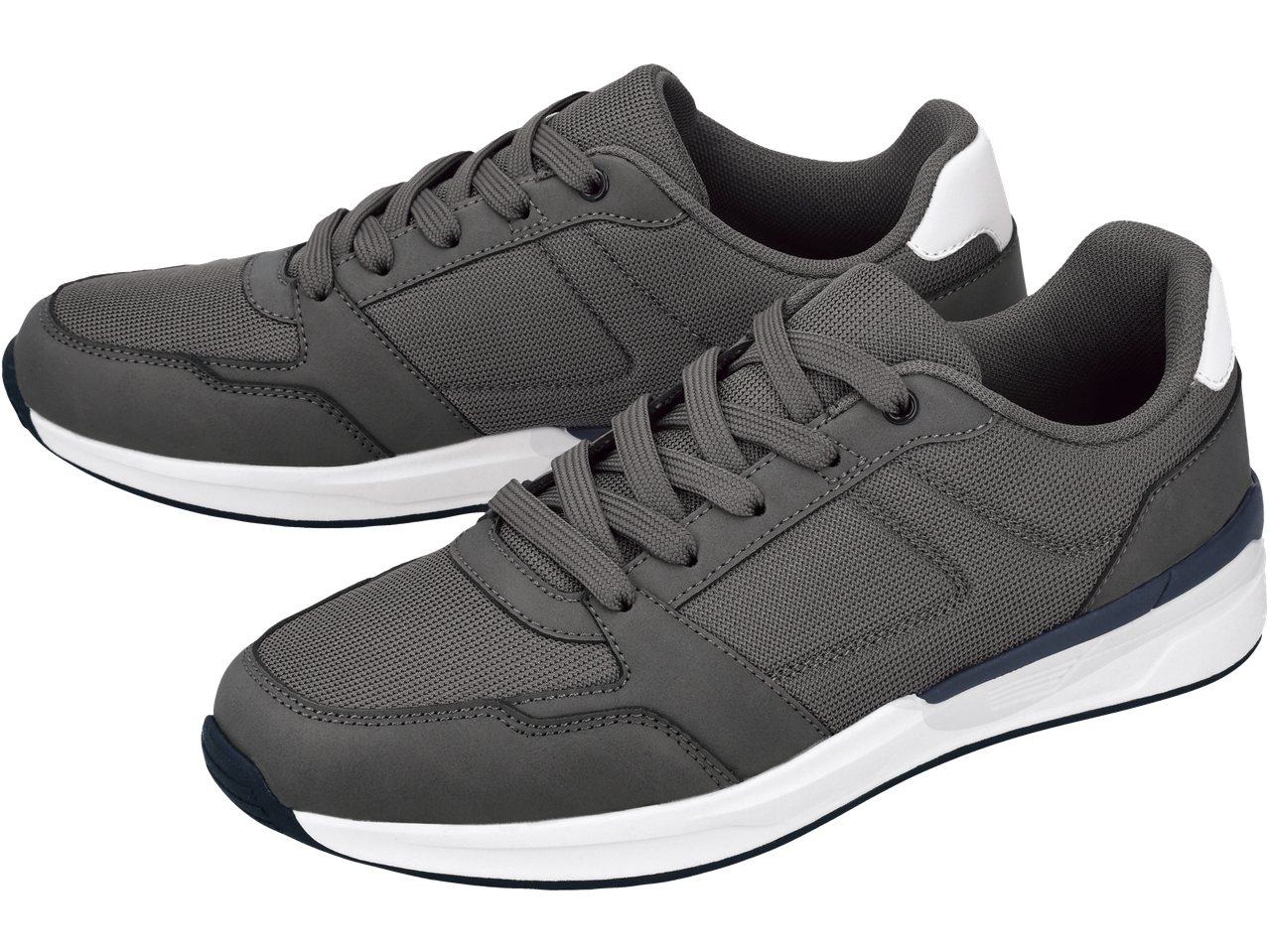 Pantofi sport gri ESMARA MEN cu detalii albe și albastre