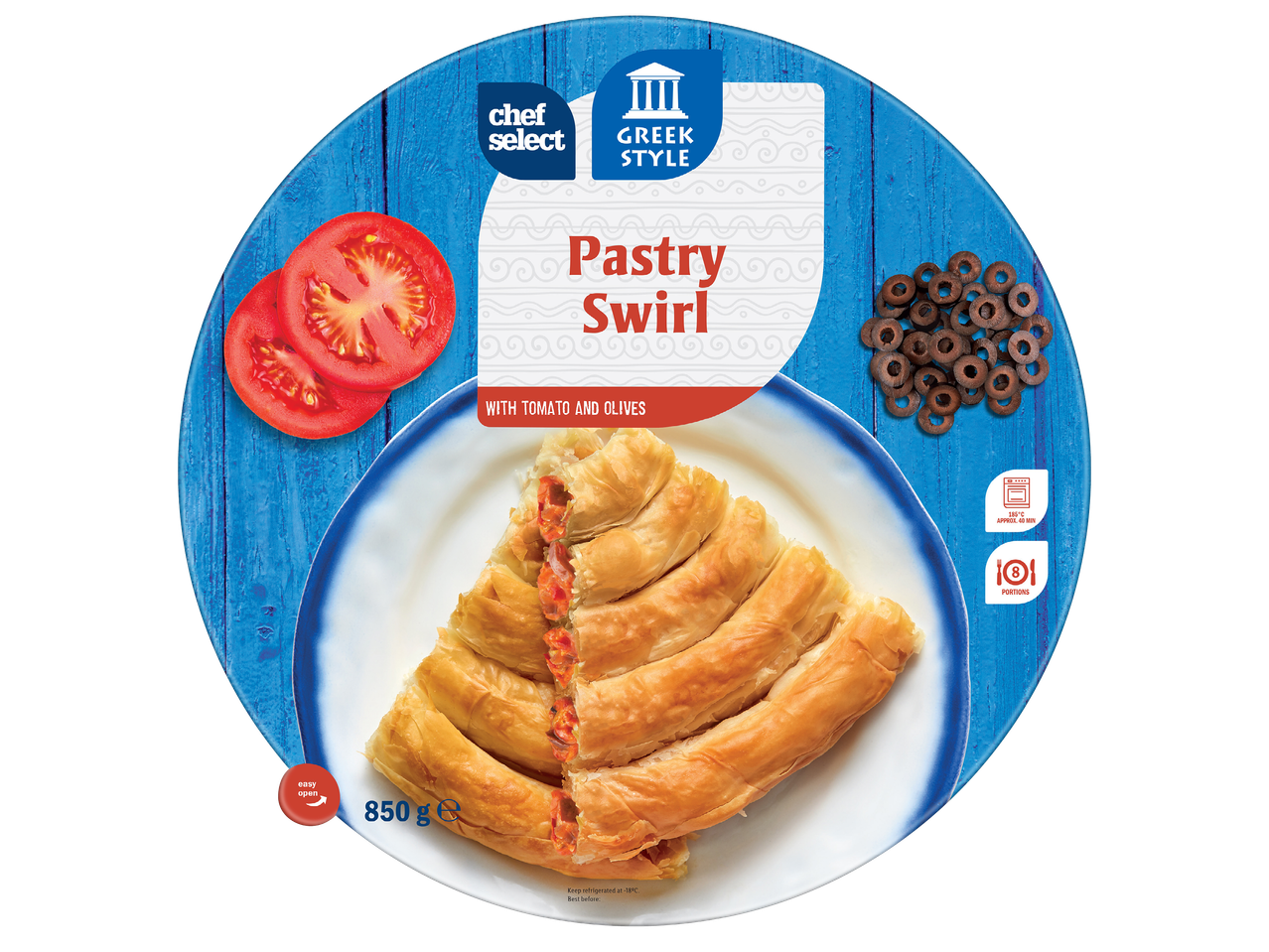 Гръцка вита баница с домати и маслини, 850 гр.