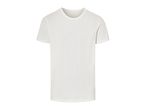 A plain white crew neck t-shirt.