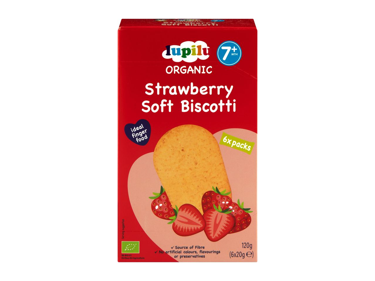 Lupilu Organic Strawberry Soft Biscotti for babies 7+ months.