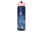 A Harry Potter-themed water bottle with house crests and stars.
