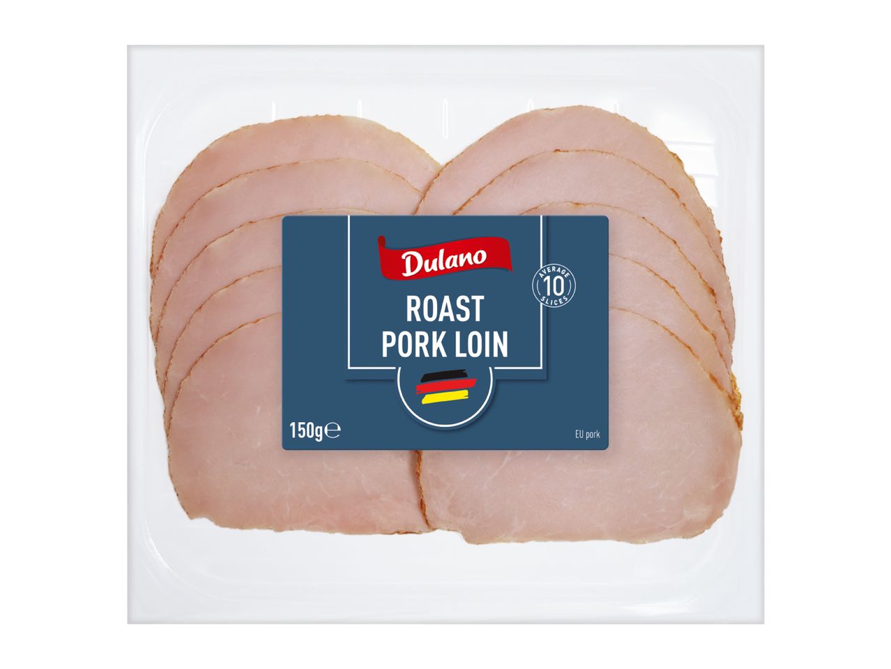 A 150g pack of sliced roast pork loin.