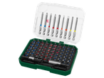 Parkside® bit and socket set in an open box.