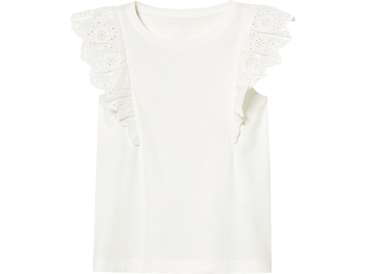 Bijela majica s čipkastim detaljima.