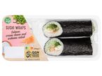 Select & Go szuszi tekercsek lazaccal, krémsajttal és wakame salátával.