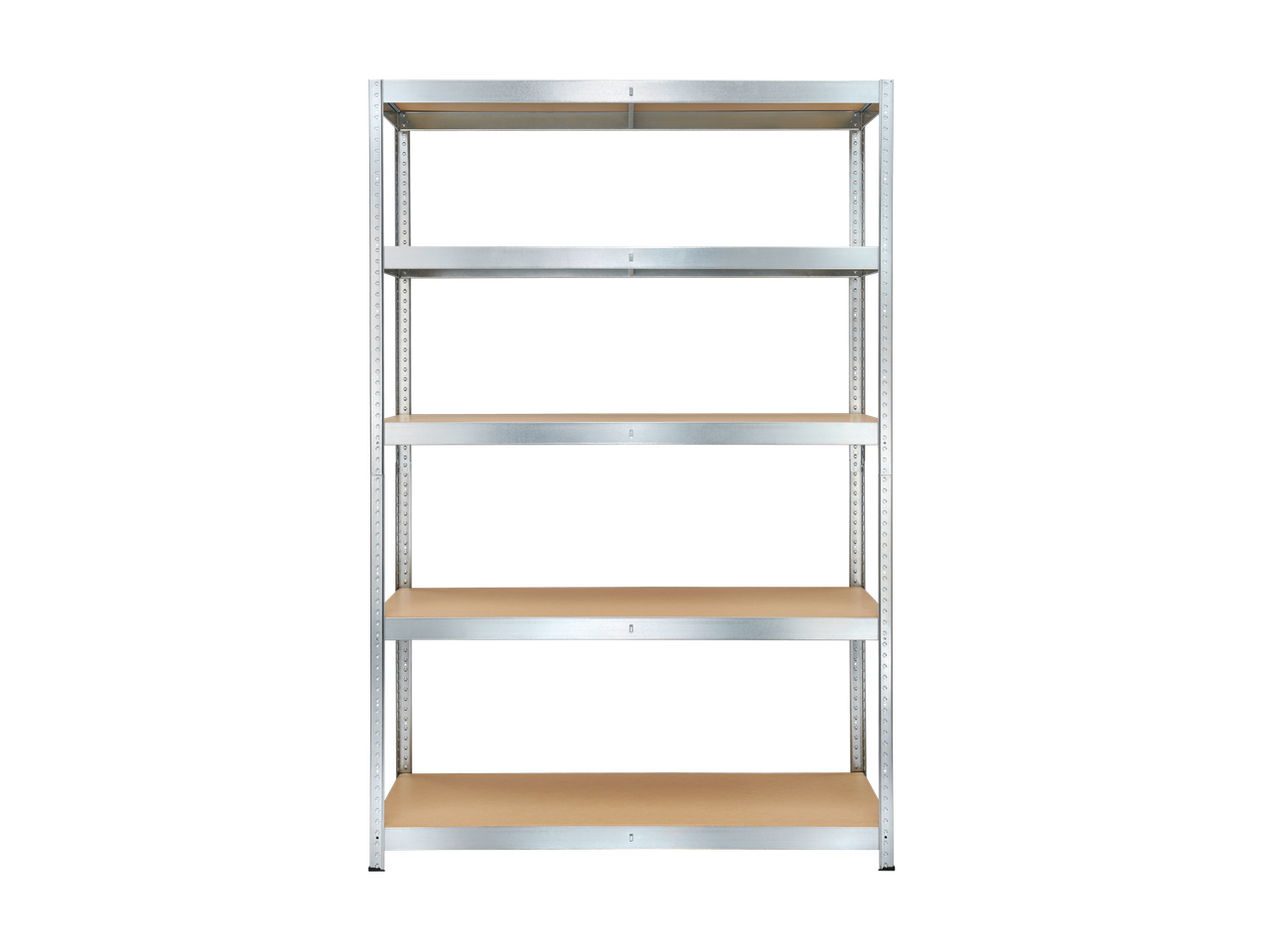 Parkside® teška polica za pohranu s pet metalnih i drvenih razina.