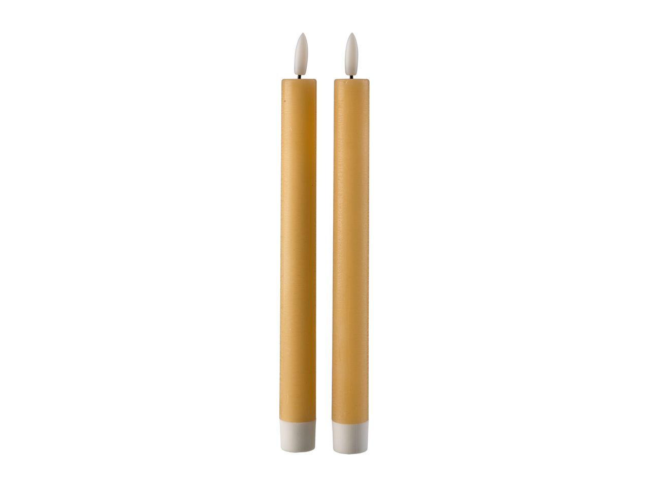 Go to full screen view: Livarno Home LED Real Wax Candles - 2 Pack - Yellow - Image 1