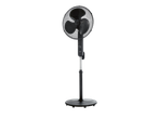Ventoinha de pedestal Tronic 50W, preta com controlos digitais, sobre fundo preto