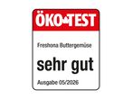 ÖKO-TEST Siegel für Buttergemüse, bewertet mit 'sehr gut', Ausgabe 05/2026.