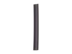 A single black heat shrink tube on a white background.