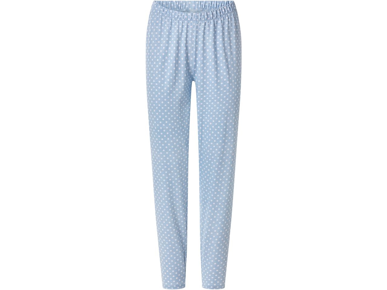 Esmara dames pyjamabroek in lichtblauw met witte stippen.