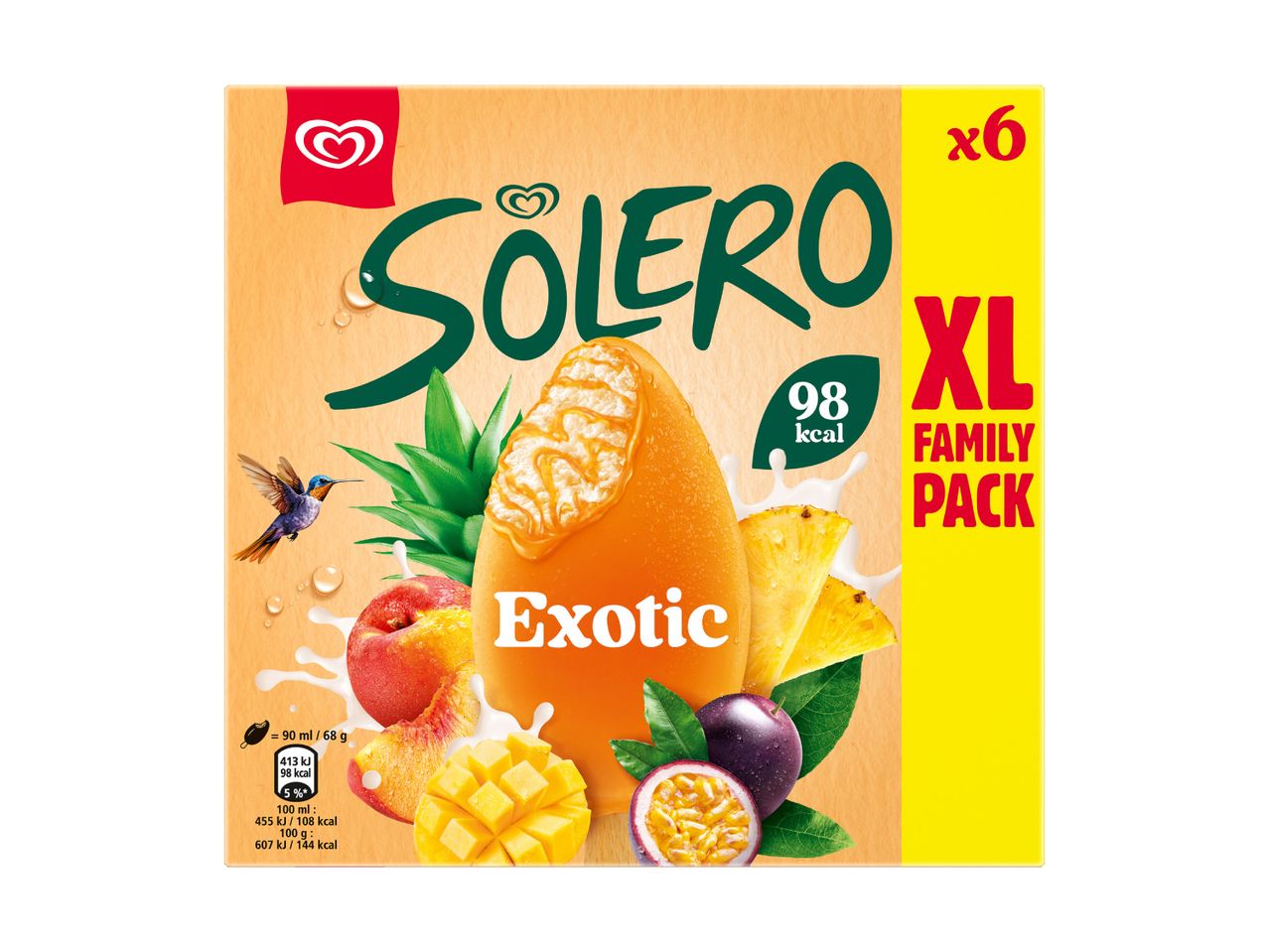 Solero XL Exotic Fruchtsaftgetränke, 6er Pack.