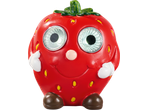 Ηλιακό φανάρι LIVARNO σε σχήμα φράουλας με φωτεινά μάτια και χαμόγελο.