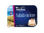 Salată de icre de hering Nautica într-un ambalaj cu design de far.