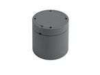 Gray cylindrical container.