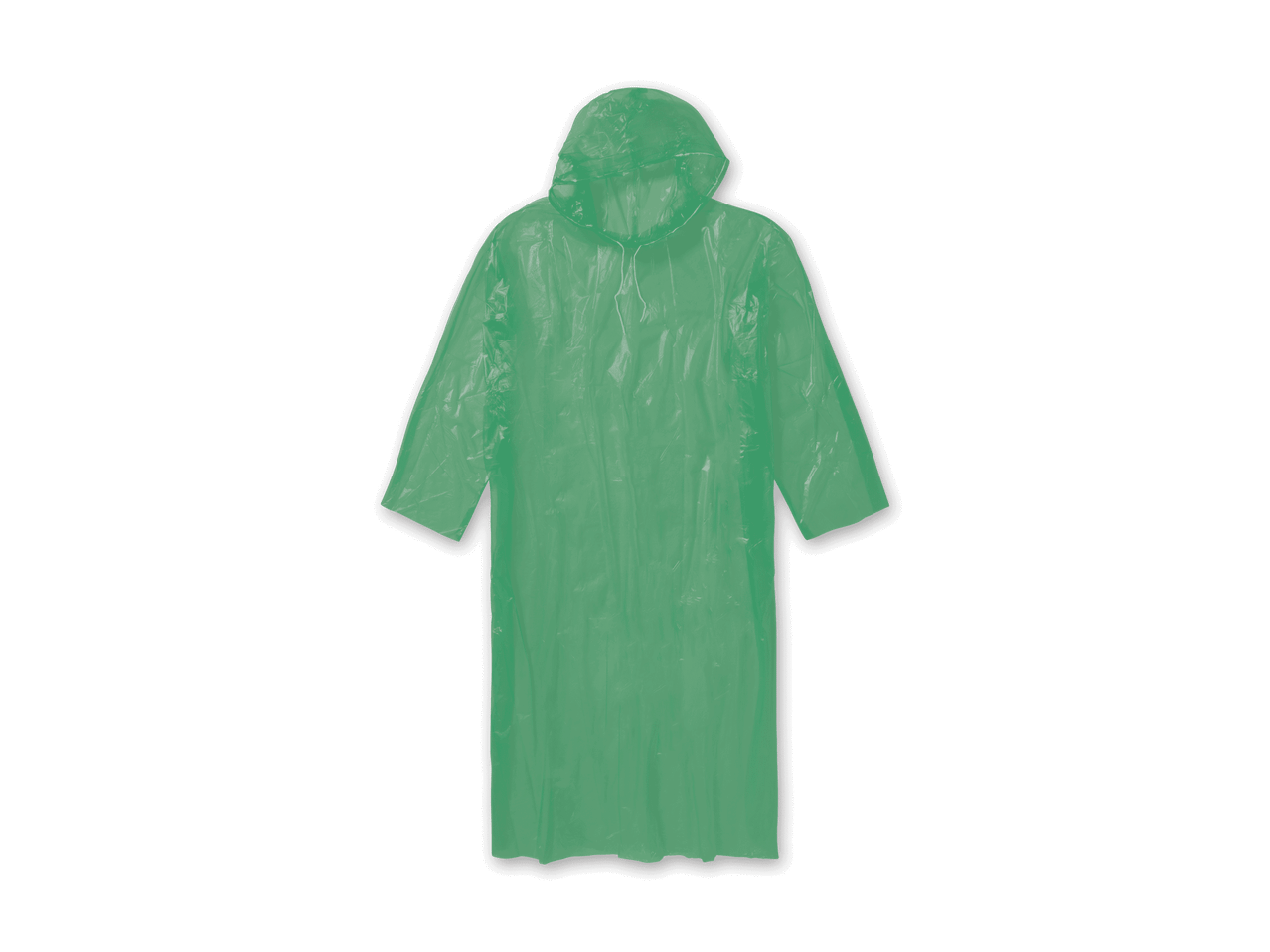 Ein grüner Regenponcho.
