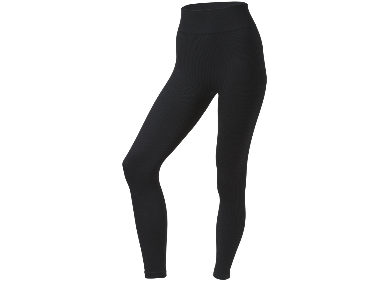 CRIVIT naadloze sportlegging voor dames, zwart en geribbeld.