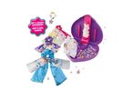 DIY scrunchie set with various fabrics, charms, beads, and a heart-shaped case.