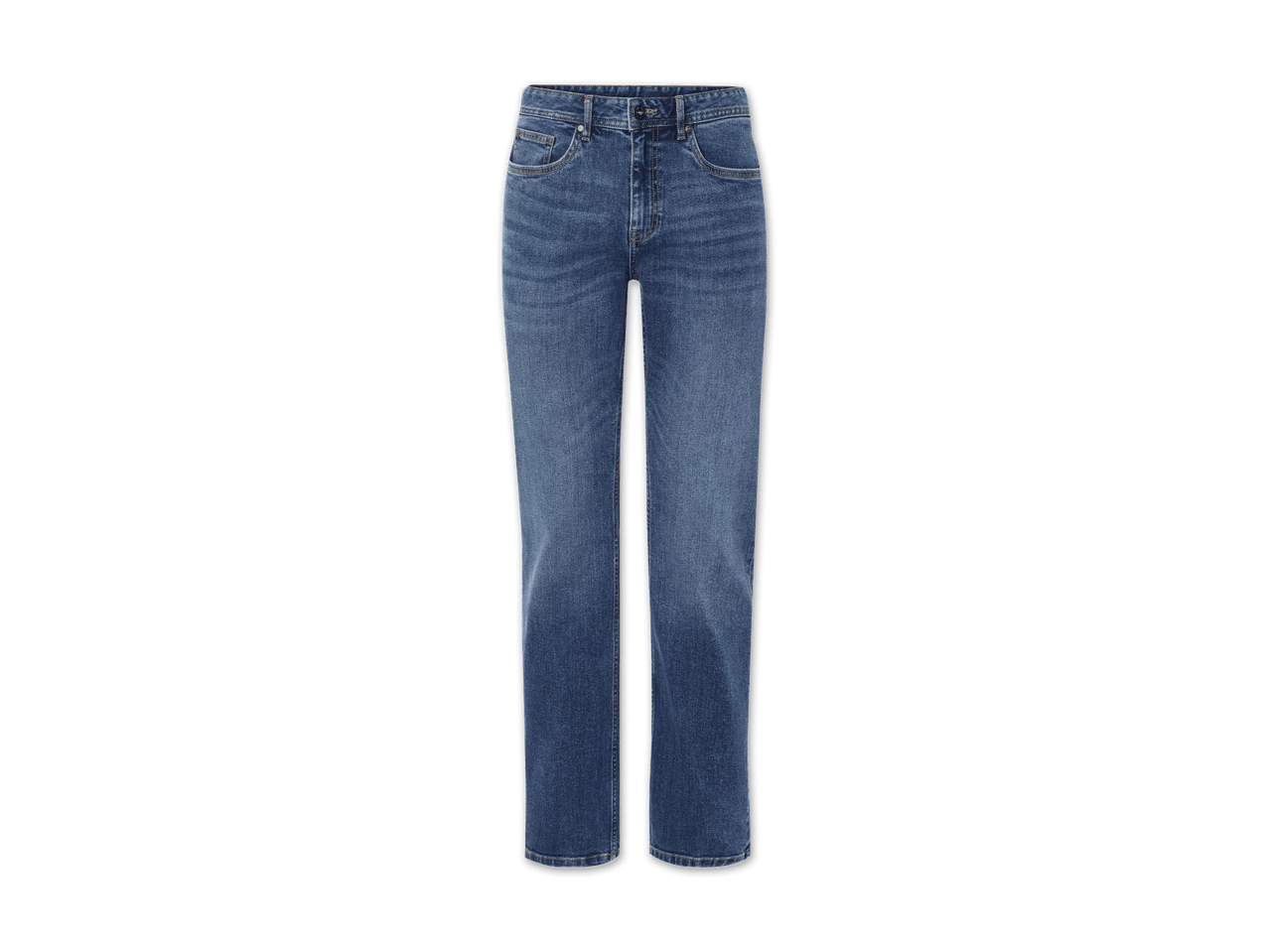 Eine Jeanshose in mittlerer Waschung.