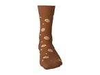 Brown sock with cinnamon roll pattern